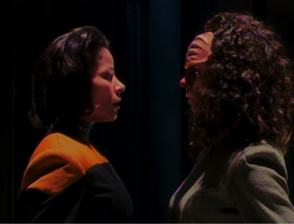 Human and Klingon B'Elannas in "Faces"