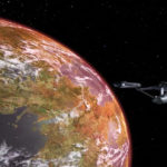 the Enterprise orbiting a planet