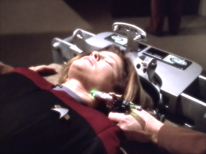 Janeway being brainwashed in "Workforce"