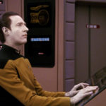 Data at his station on the bridge