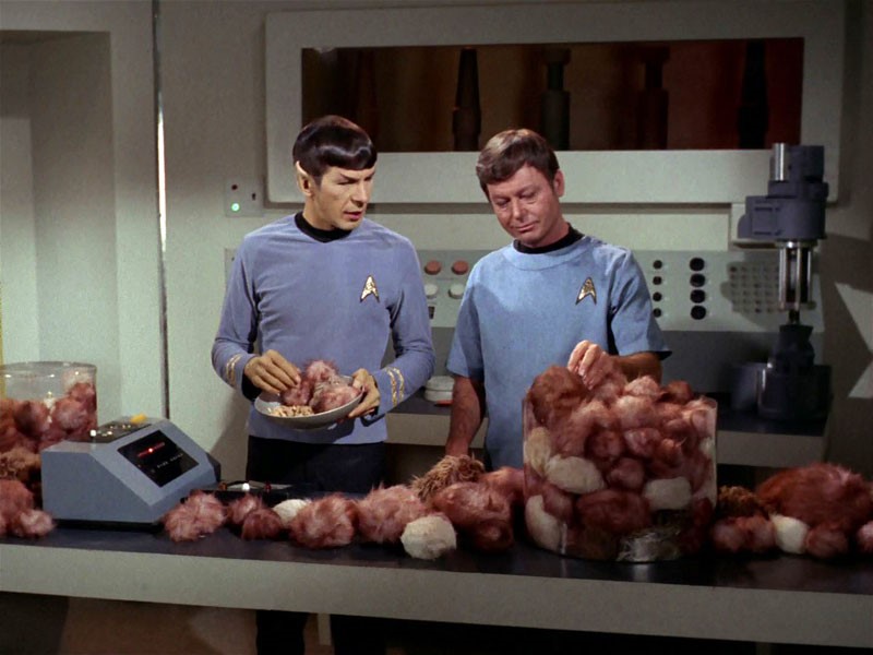 Spock and McCoy in "The Trouble with Tribbles"