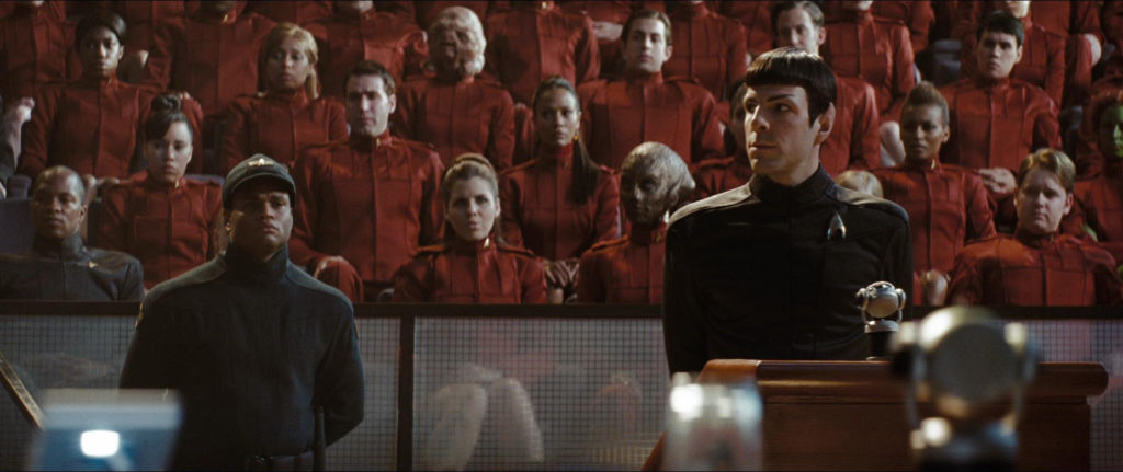 Spock in front of cadets in Star Trek (2009)