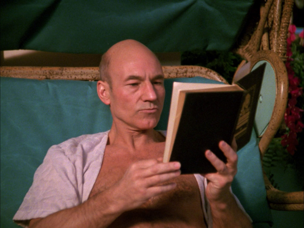 Picard reading on Risa