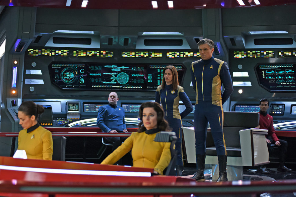 The Enterprise Bridge, with Number One, Pike, Cornwell and other crew