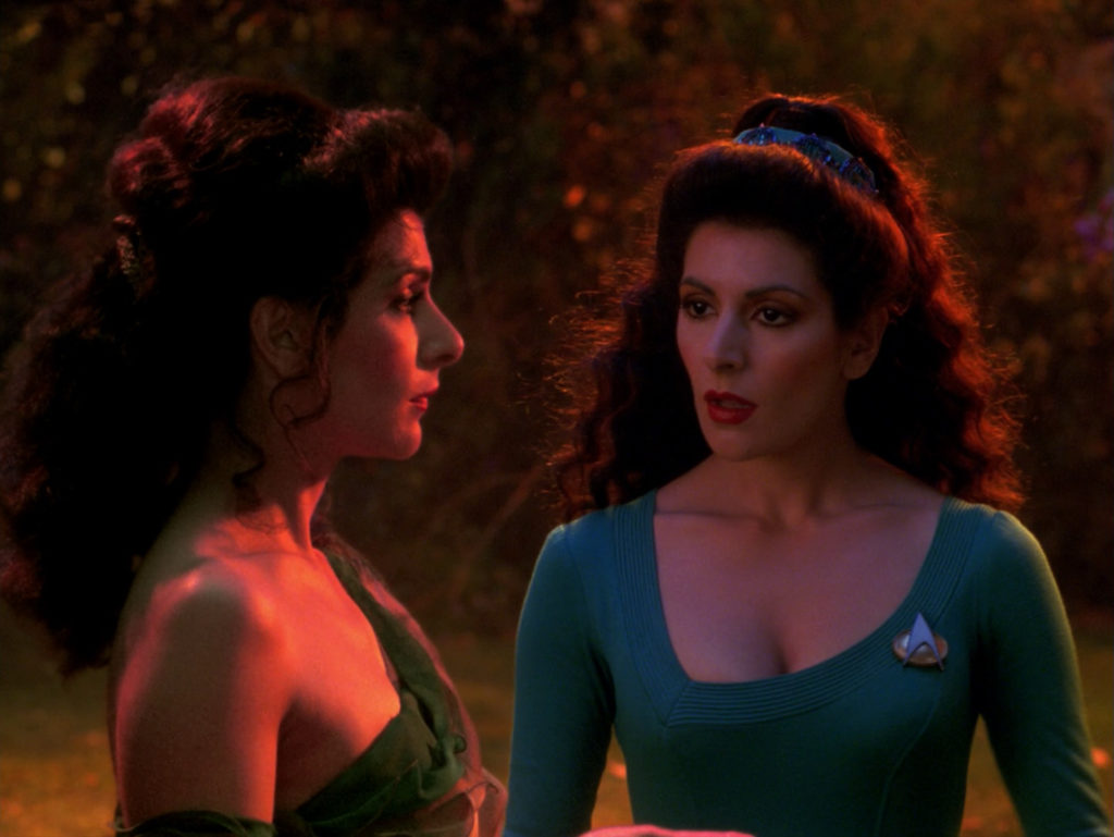 Troi views her Goddess of Empathy double