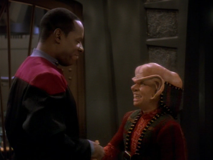 Nog and Sisko shake hands