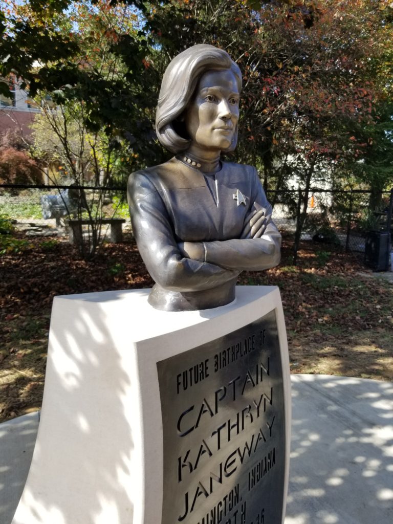 Statue of Kathryn Janeway in Bloomington, Indiana