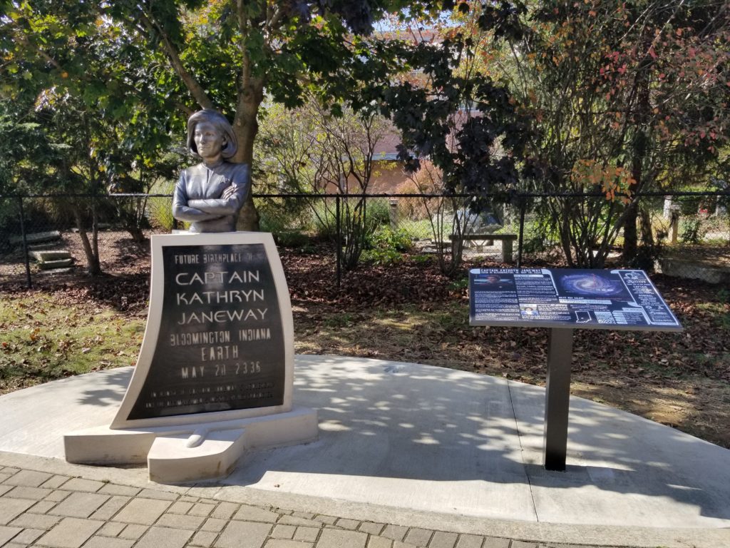 Janeway bust and info plaque