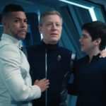 Hugh, Stamets and Adira with their arms around each other