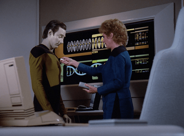 Pulaski meets Data in Sickbay