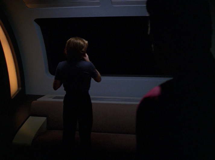 Janeway looking out into the void in "Night"