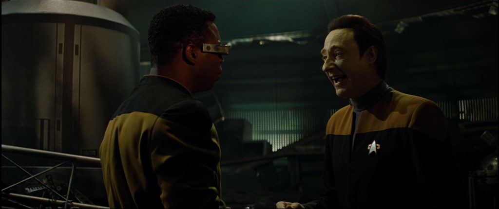 Geordi and Data in Star Trek: Generations