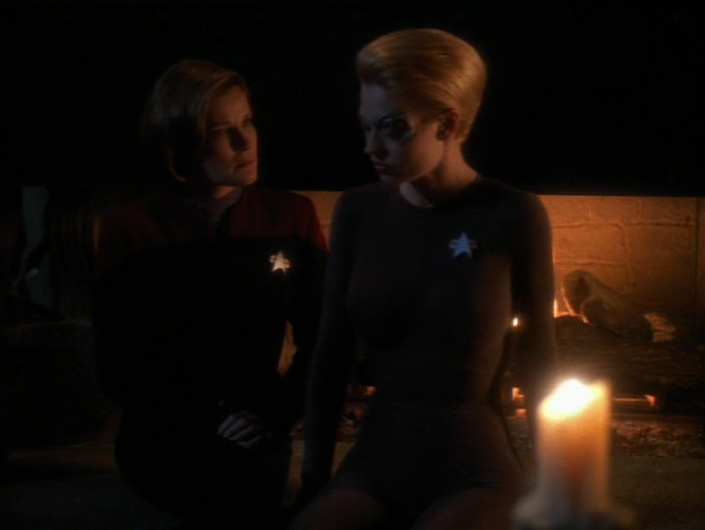 Janeway and Seven talk in "The Omega Directive"