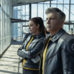 Una (Rebecca Romijn) and Pike (Anson Mount) during an away mission.