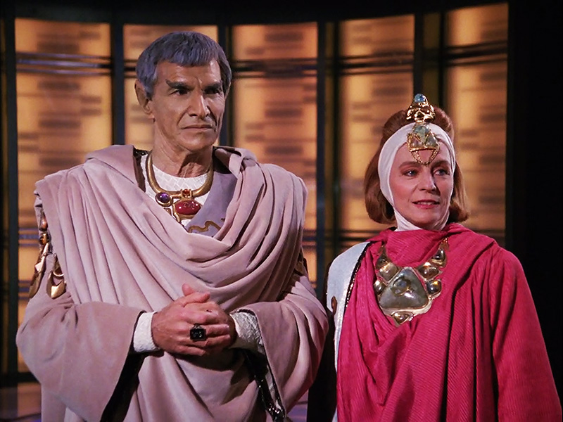 Sarek and Perrin on the Enterprise transporter pad