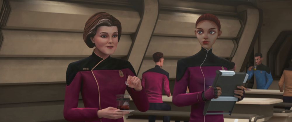 Janeway with her cup of tea
