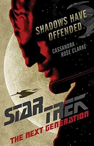 Cover of Shadows Have Offended, featuring Worf's face in profile