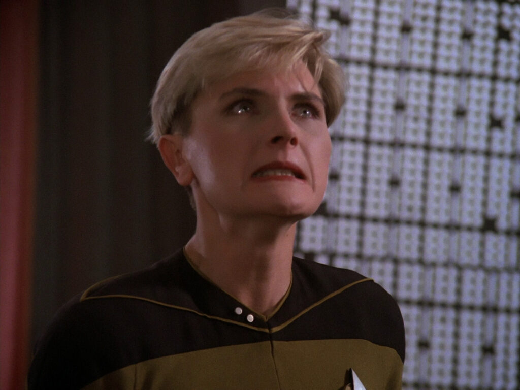 Tasha Yar's outburst in the court scene in "Encounter at Farpoint"