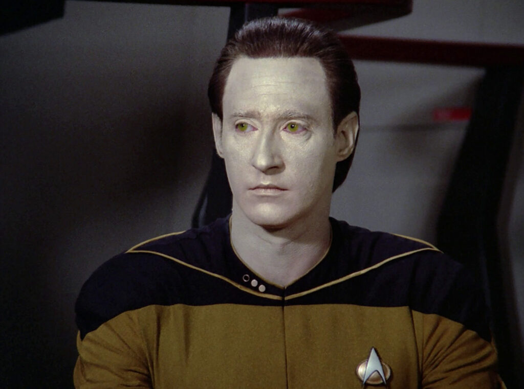 Data on trial in "The Measure of a Man"
